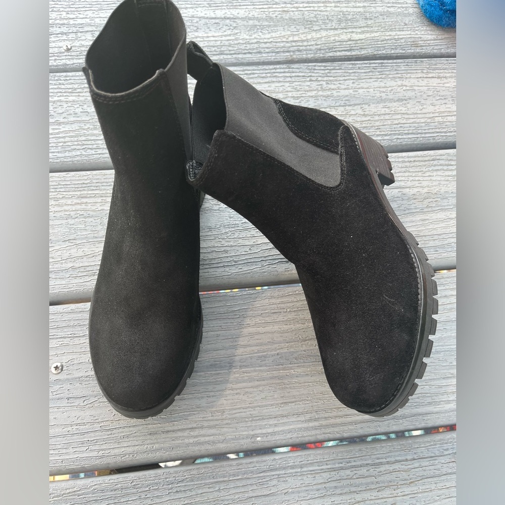 Joie Womens Black Suede Chelsea Ankle Boots Size 7.5
